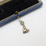 Sterling Silver Siamese Cat Charm Pendant Vintage c1970