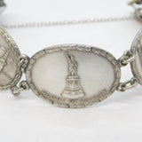 Sterling Silver Allies of WWII Panel Bracelet Antique 1945 London