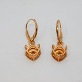 Pair of Sterling Silver Rose-Gold Gilt Crystal Leverback Earrings Modern c2010