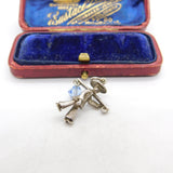Sterling Silver Farmer with Baskets Charm Pendant Vintage c1970