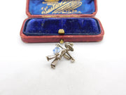 Sterling Silver Farmer with Baskets Charm Pendant Vintage c1970