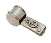 Sterling Silver Musical Note Whistle Fob Pendant Vintage c1970s