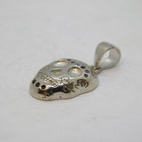 Sterling Silver Mexican Stone Set Skull Pendant Vintage c1990s