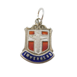Sterling Silver Enamel Inverness Shield Charm Pendant Vintage c1970s