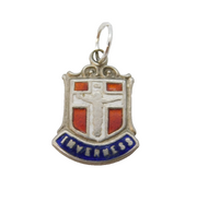 Sterling Silver Enamel Inverness Shield Charm Pendant Vintage c1970s