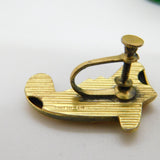 Monet Sterling Silver Gilt Pair of Screw Back Wind Form Earrings Vintage c1960