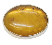 Studio Sterling Silver & Baltic Amber Set Dress Brooch Antique c1930 Art Deco