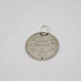 Victorian Canadian Sterling Silver Five Cents Coin Pendant Antique 1882
