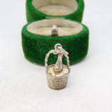 Sterling Silver Champagne Celebration Charm Pendant Vintage c1970