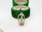 Sterling Silver Champagne Celebration Charm Pendant Vintage c1970