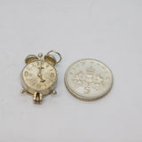 Sterling Silver CHIM Alarm Clock With Cockerel Inside Charm Vintage c1970