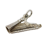 Sterling Silver Musical Harp Charm Pendant Vintage c1970