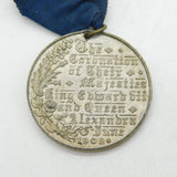 King Edward VII White Metal Coronation Medal Antique 1902