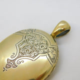 Victorian Sterling Silver Gilt Aesthetic Floral Sweetheart Locket Antique c1890s