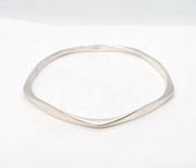 Studio Sterling Silver Hammered Style Cuff Bangle Bracelet Vintage c1990s