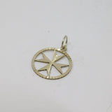 Sterling Silver Patterned Textured Maltese Cross Charm Pendant Vintage c1970
