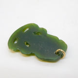 20th Century 9ct Gold & Nephrite Jade Maori Tiki Pendant Antique c1930s
