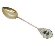 Sterling Silver & Enamel Berwick on Tweed Souvenir Spoon Antique Birmingham
