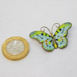 Sterling Silver & Colourful Enamel Butterfly Brooch Pin Antique c1940 Art Deco