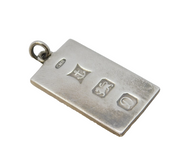Sterling Silver Bullion Bar Ingot with Cameo Pendant Vintage 1978 Birmingham