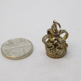 Sterling Silver Royal Crown Charm Pendant Vintage c1970