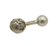 Tiffany & Co. Sterling Silver Globe Form Single Cufflink Vintage 1998 London