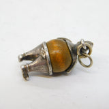 Sterling Silver & Wooden 'Touch Wud' Policeman Charm Pendant Vintage