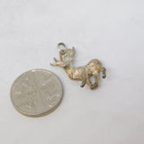 Sterling Silver Stag Deer Charm Pendant Vintage c1970