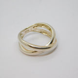 Sterling Silver Cross Over Open Band Ring Vintage c1970 Size J 1/2
