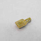 Sterling Silver Yellow Diamond Set Drop Charm Pendant Vintage c1970s