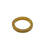 Gold On Sterling Silver Planished Flat Band Studio Ring Vintage c1970 Size M 1/2