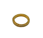 Gold On Sterling Silver Planished Flat Band Studio Ring Vintage c1970 Size M 1/2