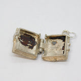 Sterling Silver Holy Bible Locket Style Charm Pendant Vintage c1970