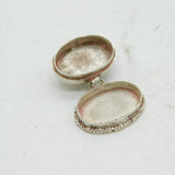 Sterling Silver & Moonstone Set Small Pill Box Vintage c1970s