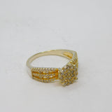 Sterling Silver & Gilt Pave Set Spinel Dress Band Ring Vintage c1970 Size N 1/2