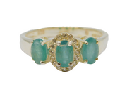 Sterling Silver Chalcedony & White Sapphire Dress Ring Vintage c1970 Size O 1/2