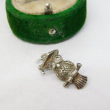 Sterling Silver Wise Owl Charm Pendant Vintage c1970