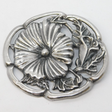 Sterling Silver Floral Pattern Brooch Pin Vintage 1989 London Import