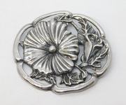 Sterling Silver Floral Pattern Brooch Pin Vintage 1989 London Import