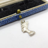 Sterling Silver Egyptian Nefertiti Charm Pendant Vintage c1970