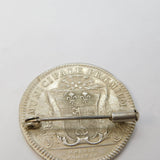 19th Century French Sterling Silver Duke of Anjou Coin Brooch Antique c1840