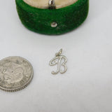 Sterling Silver B Initial Charm Pendant Vintage c1970