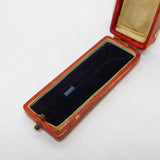 Edwardian Faux Leather Jewellert Stick Pin Box 'Grundy, St Helens' Antique
