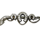 Victorian Sterling Silver Fronted Horseshoe & Hoof Lucky Brooch Antique c1880