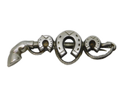 Victorian Sterling Silver Fronted Horseshoe & Hoof Lucky Brooch Antique c1880