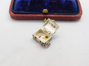Sterling Silver Opening Treasure Chest Charm Pendant Vintage c1970