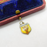 Sterling Silver and Enamel Schluchsee Travel Shield Charm Pendant Vintage c1970