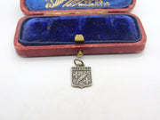 Sterling Silver Cannes Travel Shield Charm Pendant Vintage c1970