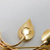 Jemax Sterling Silver Gilt & Yellow Enamel Floral Spray Brooch Vintage c1950s