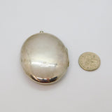 Sterling Silver Large Oval Floral Double Locket Pendant Vintage 1968 Birmingham
